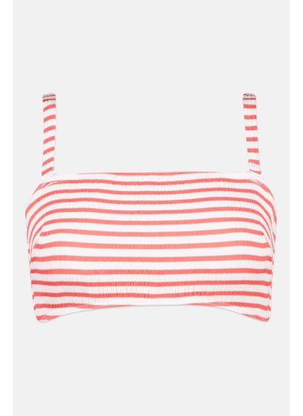 اشتري Women Stripe Bikini Top, White/Red في الامارات