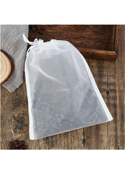 Buy 3PCS Reusable Coffee Filter Bags Fine Mesh Nylon Straining Bag Food Strainer Bag for Nut Milk Green Juice Cold Brew Home Brewing 74 Micron 8"x12" in UAE