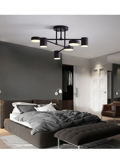 اشتري Nordic Ceiling Light Multiple Lamp Base LED Chandelier for Living Room bedroom, Black في السعودية