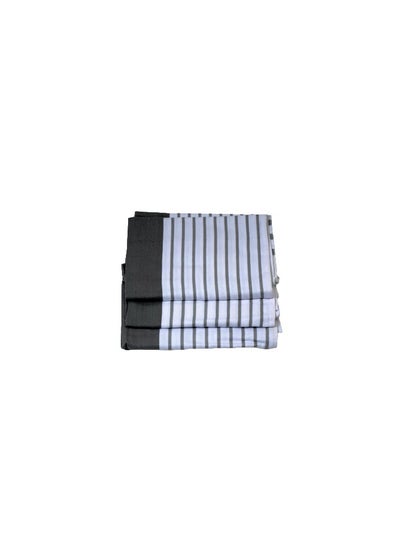 Buy Signoola Multi-Purpose Towel Set Of 3 Pcs 50 x 70 cm Grey Stripe, 100% cotton in Egypt