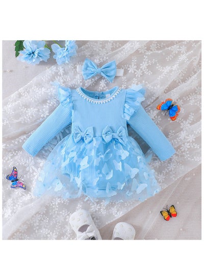 Buy 0~2 Years Old Baby Girl Long Sleeve Bodysuit in UAE