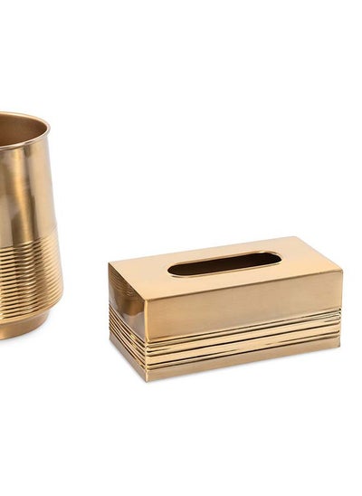 اشتري Nile Tissue Box, Gold - 25x13 cm في الامارات