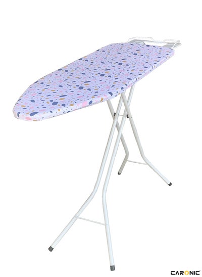 Buy Ironing Board Foldable Lightweight Adjustable Height Safety Lock Buckle Anti-Slip Screw 144x38 cm in UAE