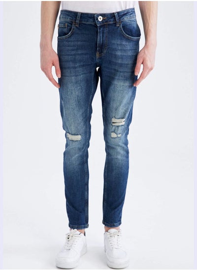 Buy Skinny Comfort Fit Distressed Jeans in UAE