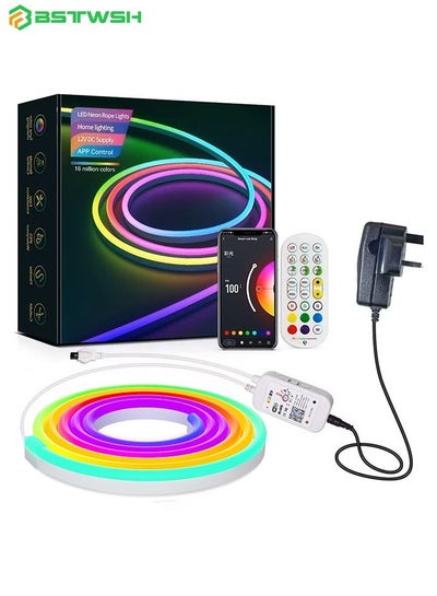 Buy 3M Alexa LED Strip Lights with Remote Waterproof WiFi RGB Colors Changing Smart Led Neon Light Strips Music Sync APP Control Work with Alexa Strips Light for Bedrooms, Bar, Birthday Party, Game in Saudi Arabia