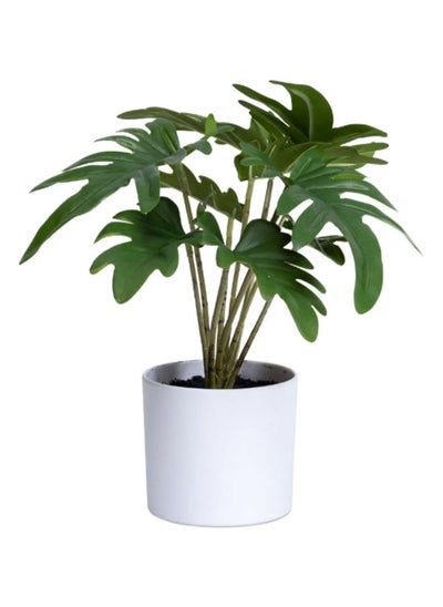 Buy Artificial Philodendron Tree in Pot Green/White 25 cm in UAE