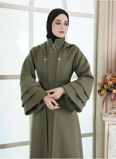 Buy Abaya with zipper, cape, 2 pockets in Egypt