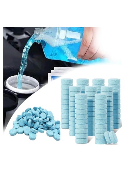 Buy Car Windshield Washer Fluid Tablets 50 Pcs Windshield Washer Tablets Windshield Wiper Fluid Concentrated Glass Water Clean Tablets Solid Effervescent Window Washer Fluid in UAE