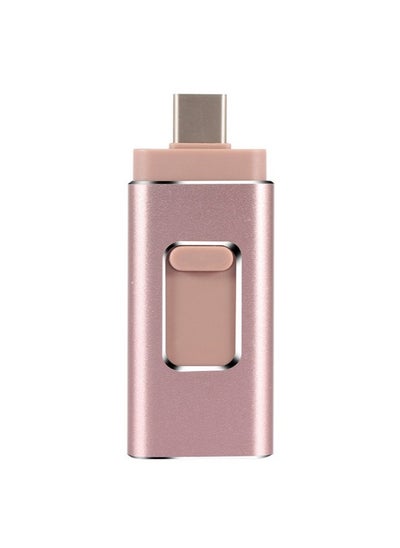 اشتري 16GB USB Flash Drive, Shock Proof 3-in-1 External USB Flash Drive, Safe And Stable USB Memory Stick, Convenient And Fast Metal Body Flash Drive, Rose Gold (Type-C Interface + apple Head + USB) في السعودية