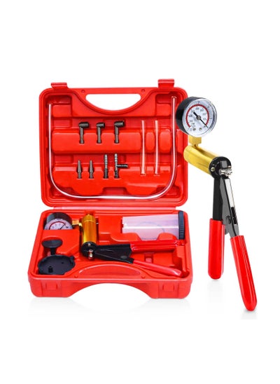 Buy Hand Held Vacuum Pump Tester Set Vacuum Gauge And Brake Bleeder Kit For Automotive With Adapters Case in Saudi Arabia