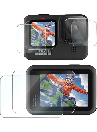 اشتري 【6PCS】 for Gopro Hero 12/11 / 10/9 Tempered Glass Screen Protector - 9H Hardness Anti Scratch High Clear Tempered Glass Screen Protector for Gopro Hero 10 في مصر