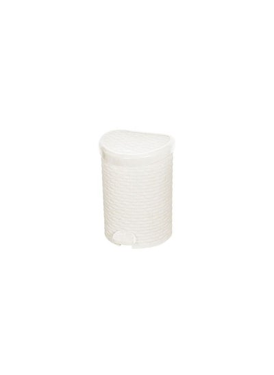 Buy Medium rattan wastebasket - white 653045 in Egypt