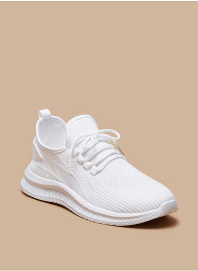 اشتري Men'S Textured Trainer Shoes With Lace-Up Closure في السعودية