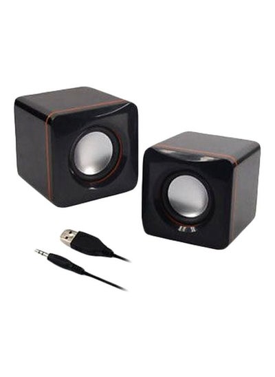 اشتري 2-Piece Mini Portable Speaker Set Black/Grey في السعودية