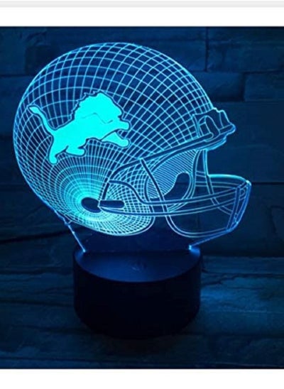 Buy 3D Multicolor Night Light USB Table Desk Lamp 3D Light LED Detroit Lions Football Cap Helmet 7/16 Color Changing Touch Switch Light Home Decoration in UAE