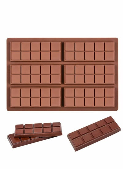 اشتري Silicone Chocolate Molds, Rectangle Chocolate Bar Sweet Molds Silicone Bakeware Wax Melt Molds, Non-Stick and Bpa Free for Hard Candy, Chocolate, Gummy, Caramel, Ganache, Ice Cubes Mini Silicone Mold في الامارات