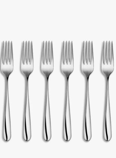 Buy Set of 6 stainless steel dinner forks, 20 cm, large forks in Egypt