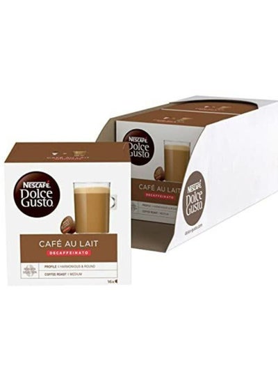 Buy Cafe Au Lait Decaffeinato 16 Capsules of 10g-160g Pack of 3 in UAE