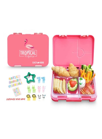 اشتري 6 & 4 Convertible Bento Lunch Box  w/ Sandwich Cutter Set-TRopical Pink في الامارات