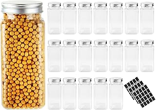 CertBuy 20 Pcs 20 oz Clear Plastic Jars Containers with Screw on Lids ...