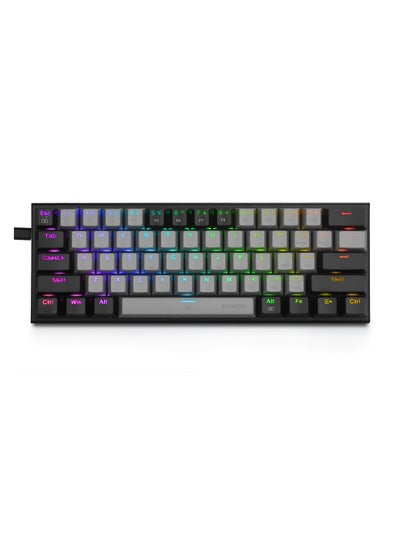 Buy Z-11 RGB Backlit Wired Mechanical Gaming Keyboard, Red Switches, Compact 61 Key Keyboard for Windows Mac OS Gray Black in UAE