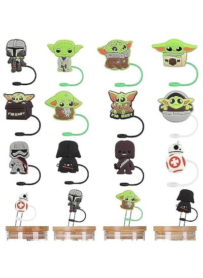 اشتري 12 Pieces Space Wars Straw Covers Cap for 9-10mm Straws Suitable for Stanley Cup 40 oz 30 oz Tumbler with Handle, Eco-friendly Straw Plugs, Stanley Cup Accessories Lid for Children's Party Favor في السعودية