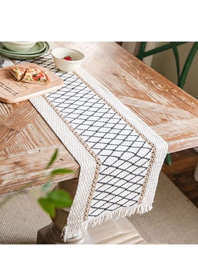 Buy Table Runner, Boho Table Runner, Perfect for Bohemian Decor, Boho Wedding Table Decor, Hand Woven Off White Table Runners for Dining Room, Coffee Table or Decorations for Home (71x 12") in Saudi Arabia