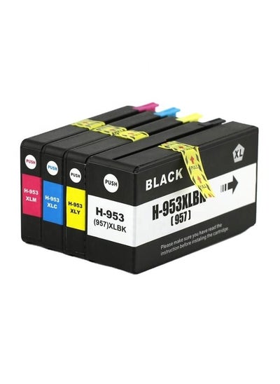 Buy Ink Cartridges 953XL for HP High Yield 4-Pack Black Cyan Magenta Yellow 953 XL for OfficeJet Pro 7720 7730 7740 8210 8218 8710 8715 in UAE