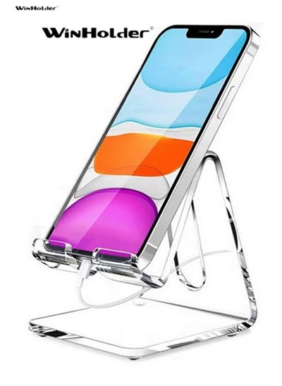 Buy Winholder,Cell Phone Stand, Portable Phone Holder, Clear Phone Stand for Desk, Compatible with Phone 12 Pro Max Mini 11 Xr 8 Plus SE, Switch, Android Smartphone, Pad, Desk Accessories,Cell Phone Stand in Saudi Arabia