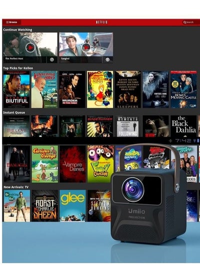 Buy Portable HD WiFi Theatre Android TV Projector System For Indoor Outdoor Use Built In Netflix Play Store YouTube in UAE