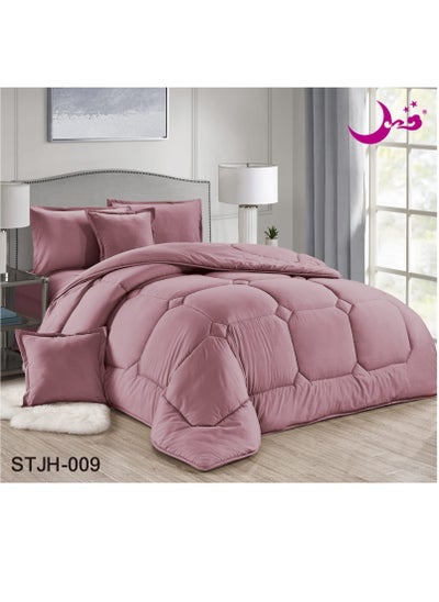 Buy 6-Piece Burgundy Microfiber Twin Comforter Set in Saudi Arabia