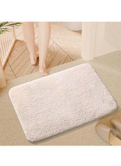 اشتري Bathroom Rugs Bath Mat 40 BY 60 CM Non-Slip Fluffy Soft Plush Microfiber Shower Carpet Rug Machine Washable Quick Dry Ultra Bath Mats for Tub Bathroom and Shower White. في الامارات