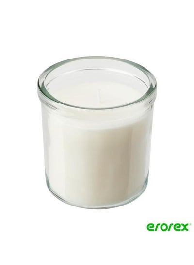 Buy Scented candle in glass Scandinavian Woods white 40 hr in Saudi Arabia