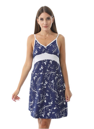 Buy Red Cotton- woman's summer  Short Nightgown  comfy-navy in Egypt