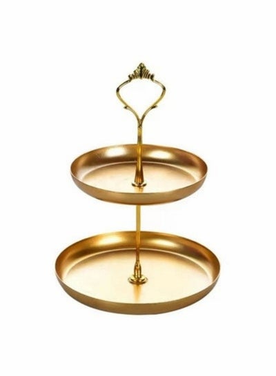 Buy 2 Tier Unique Luxury Cake Stand Afternoon Tea Wedding Plates Party Tableware in UAE