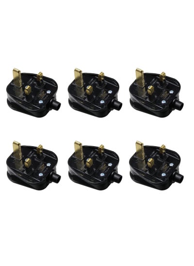 اشتري SYOSI 3 Pin UK Plug 13A Fused 250V Mains Plugs, UK Mains Plug for 13A 250V Black 3 Pin Plug 50-60 Hz (6Pcs) في السعودية