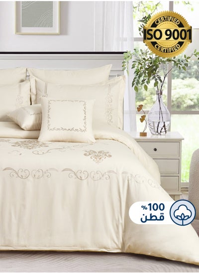 Buy MASTER Cotton Embroidery Comforter Sets, Fits 200 x 200 cm Double Size Bed, 9 Pcs King Size, 200 TC Cotton in Saudi Arabia