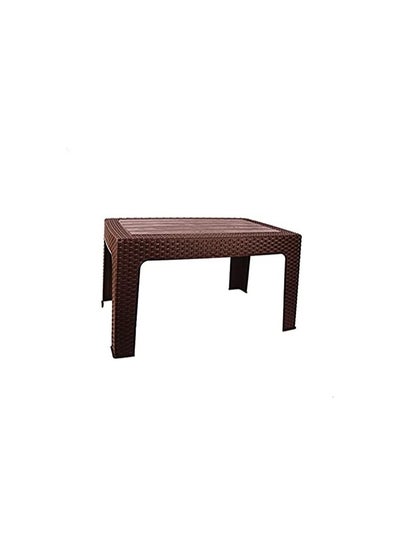 Buy Square Rattan Coffee Table Rectangular Plastic - Brown 4509 in Egypt