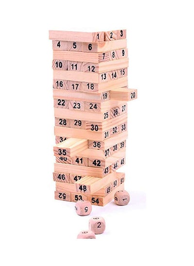 Buy 54Pcs Wooden Tower Hardwood Building Blocks Toy in Egypt