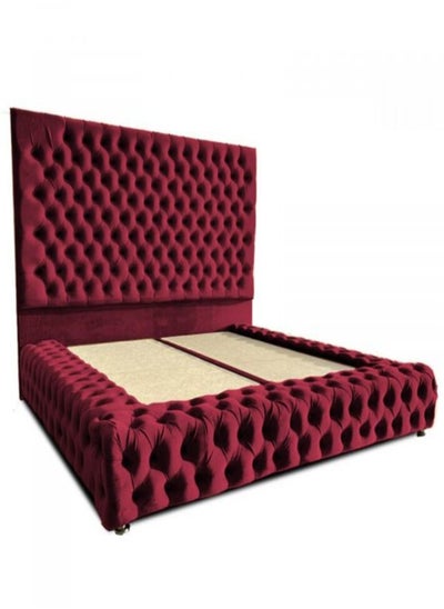 Buy Yasmin | Velvet Bed Frame - Burgundy in Saudi Arabia