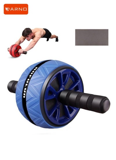 Buy Roller Exercise Wheel Fitness Equipment Mute Roller For Arms Back Belly Core Trainer Body Shape With Free Knee Pad in UAE