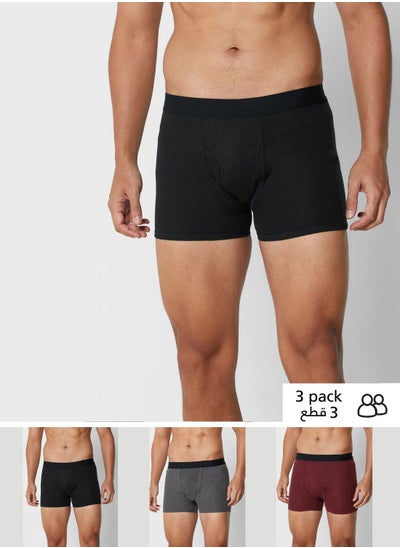 Buy 3 Pack Band Trunks With Antibacterial Finish in UAE