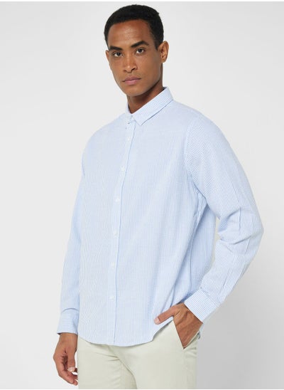 Buy Long Sleeve Seersucker Stripe Shirt in UAE