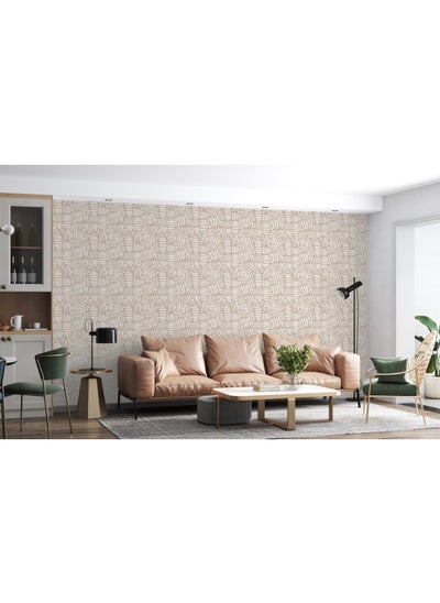 اشتري Despina Light Beige Fabric Wallpaper Covers An Area ​​Up To 4.2Mx3M With Adhesive And Smoothing Tool في مصر