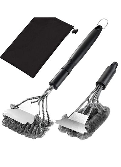 اشتري Grill Brush with Scraper 18 Inch Two Kinds of Exchangeable Brush Head at Carrying Bag - Safe Wire Stainless Steel BBQ Brush - Barbecue Cleaning Grill Brush for Gas/Charcoal Grilling Grates في الامارات