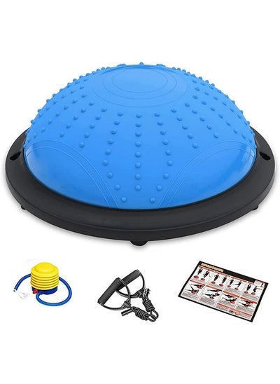 Buy Half Ball Balance Trainer - 46cm Anti Slip Half Balance Ball with Resistance Bands and Foot Pump, Exercise Ball for Yoga, Fitness, Core Training, Home Gym Workout in Saudi Arabia