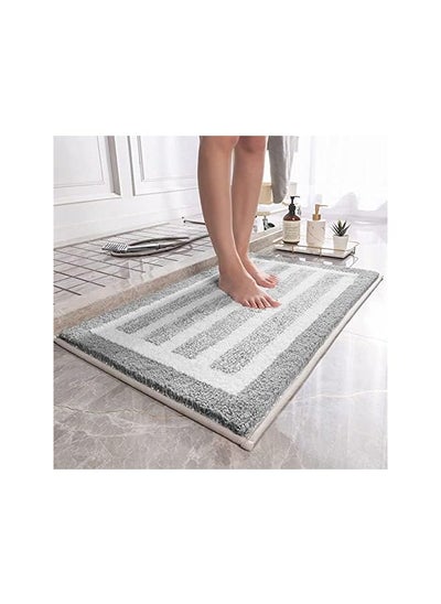 اشتري Bathroom Rug 50X80Cm Non Slip Microfiber Super Absorbent Water Baby Bath Mat Soft Cozy Shaggy Durable Washable Bath Rug Bathroom Floor Mat For Bath Shower Bedroom Or Door Mat في السعودية