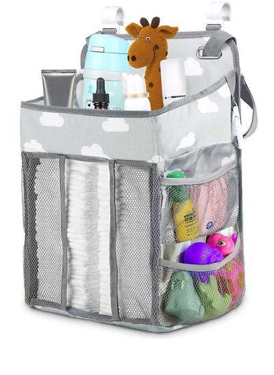 اشتري Diaper Caddy Hanging Diaper Caddy Organizer Hanging Nursery Nappy Organiser Diaper Holder Caddy Stacker for Baby Crib Changing Table Playard Wall Baby Shower Bedside Storage Grey في الامارات