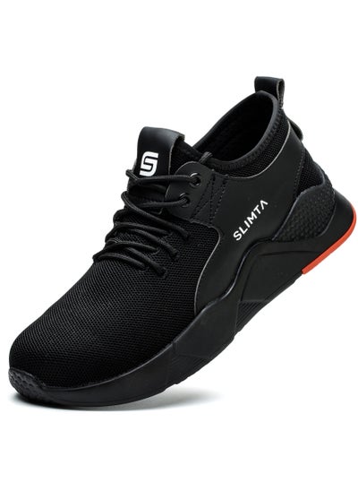 اشتري SLIMTA® Safety Shoes for Men Women Steel Toe Boots Non-Slip Lightweight Breathable Sneakers Puncture Proof Protective Industrial Black Work Shoes في الامارات