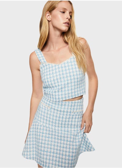 Buy Checked High Waist Skirt in Saudi Arabia